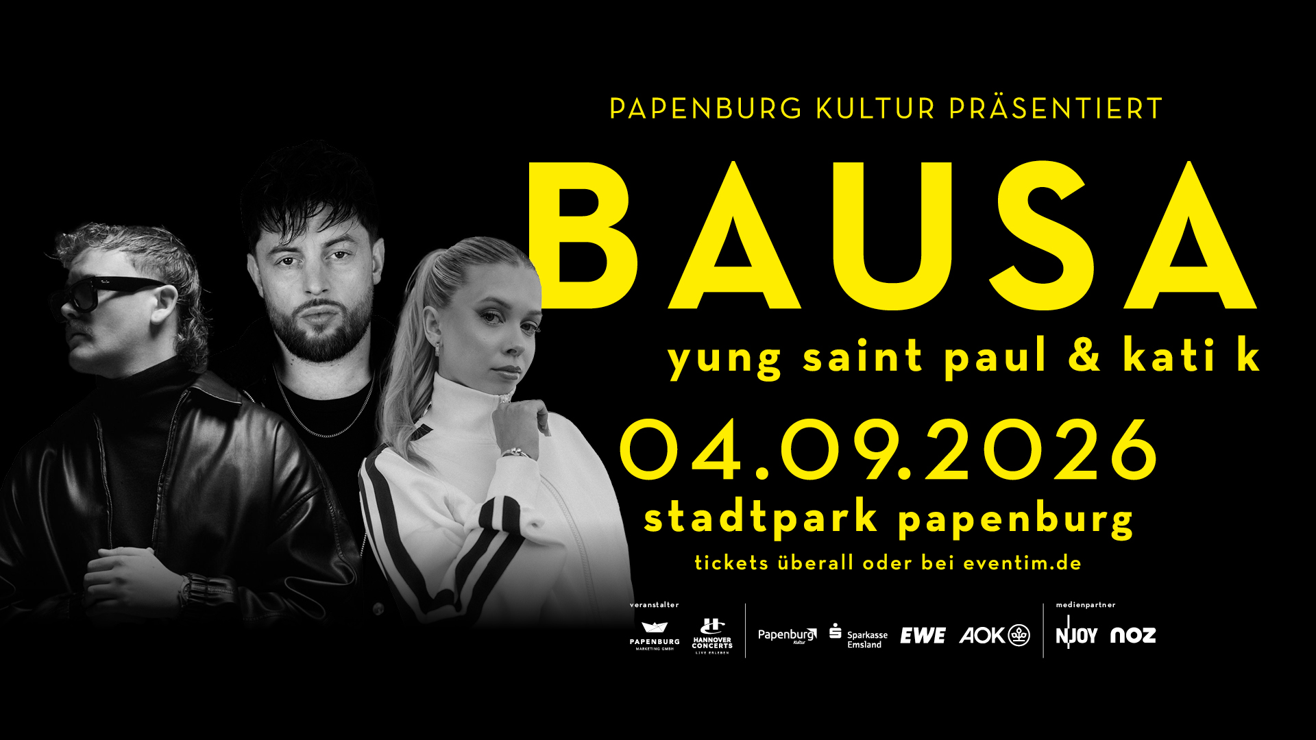 Bausa mit Yung Saint Paul und KATI K beim Stadtpark Open Air Papenburg