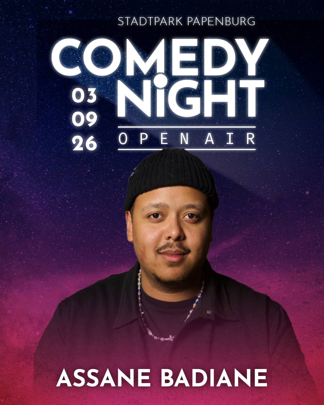 Assane Badiane bei der Comedy Night Papenburg