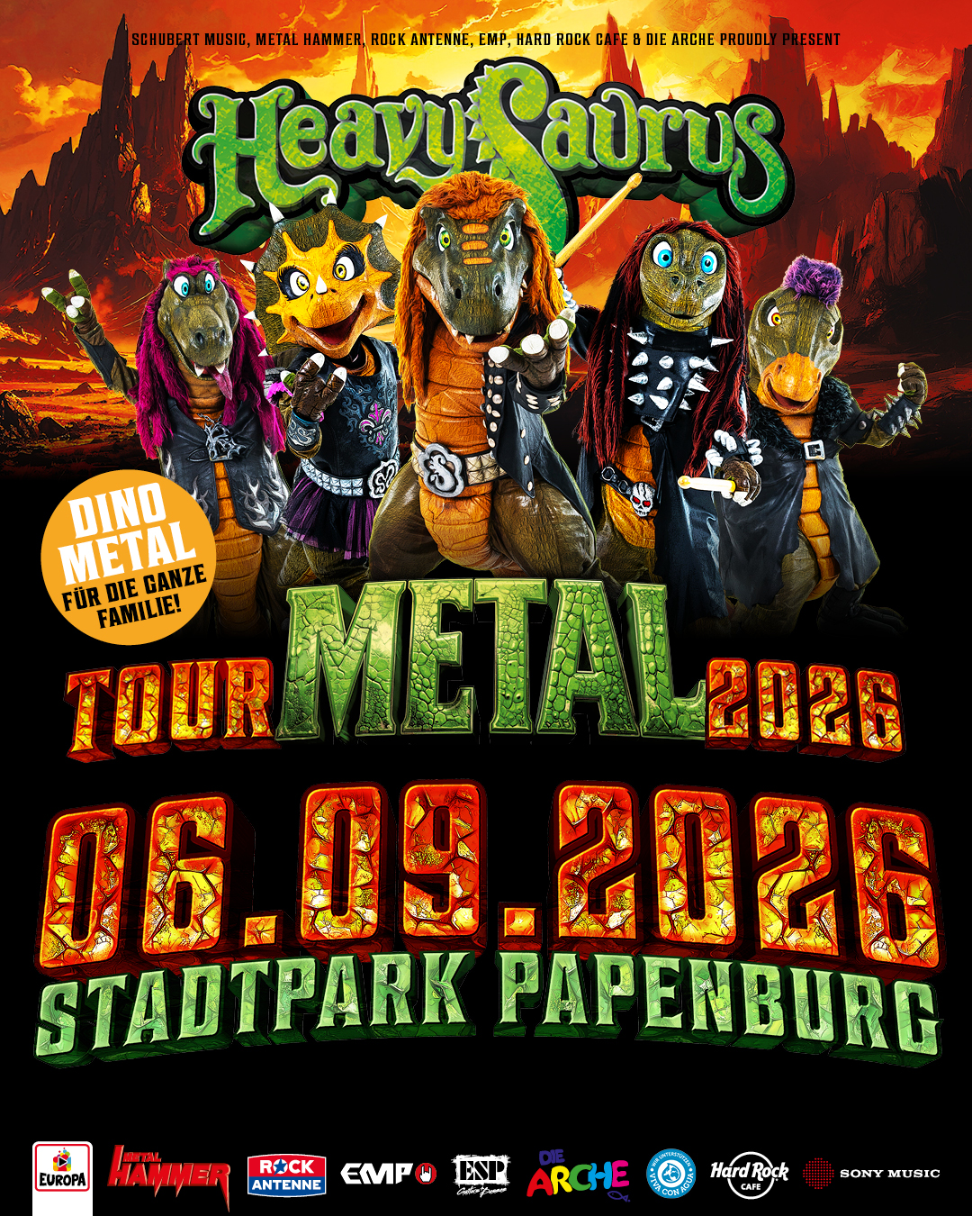 Heavysaurus - Metal Tour 2026 am 6. September 2026 im Stadtpark Papenburg