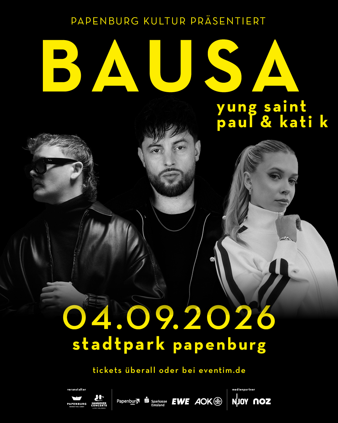 BAUSA mit Yung Saint Paul und KATI K beim Stadtpark Open Air Papenburg